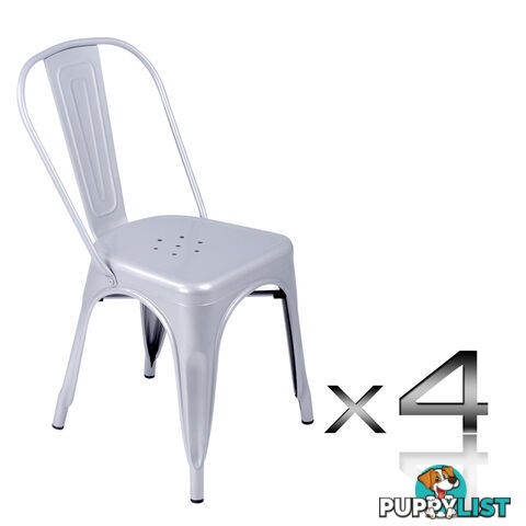 Set of 4 Replica Tolix Dining Metal Chair Gloss Metal