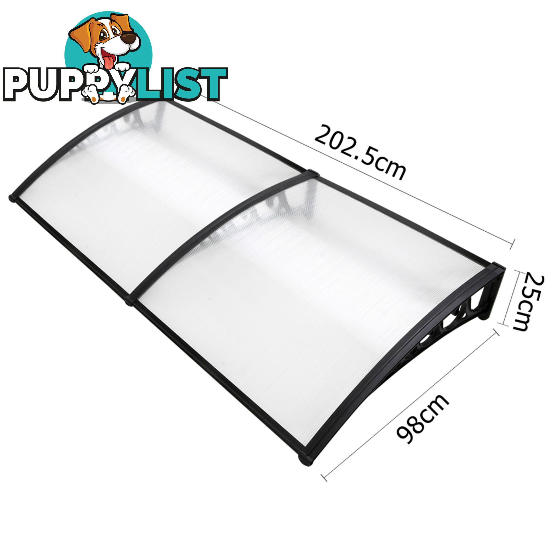 DIY Window Door Awning Cover Transparent 100 x 200cm