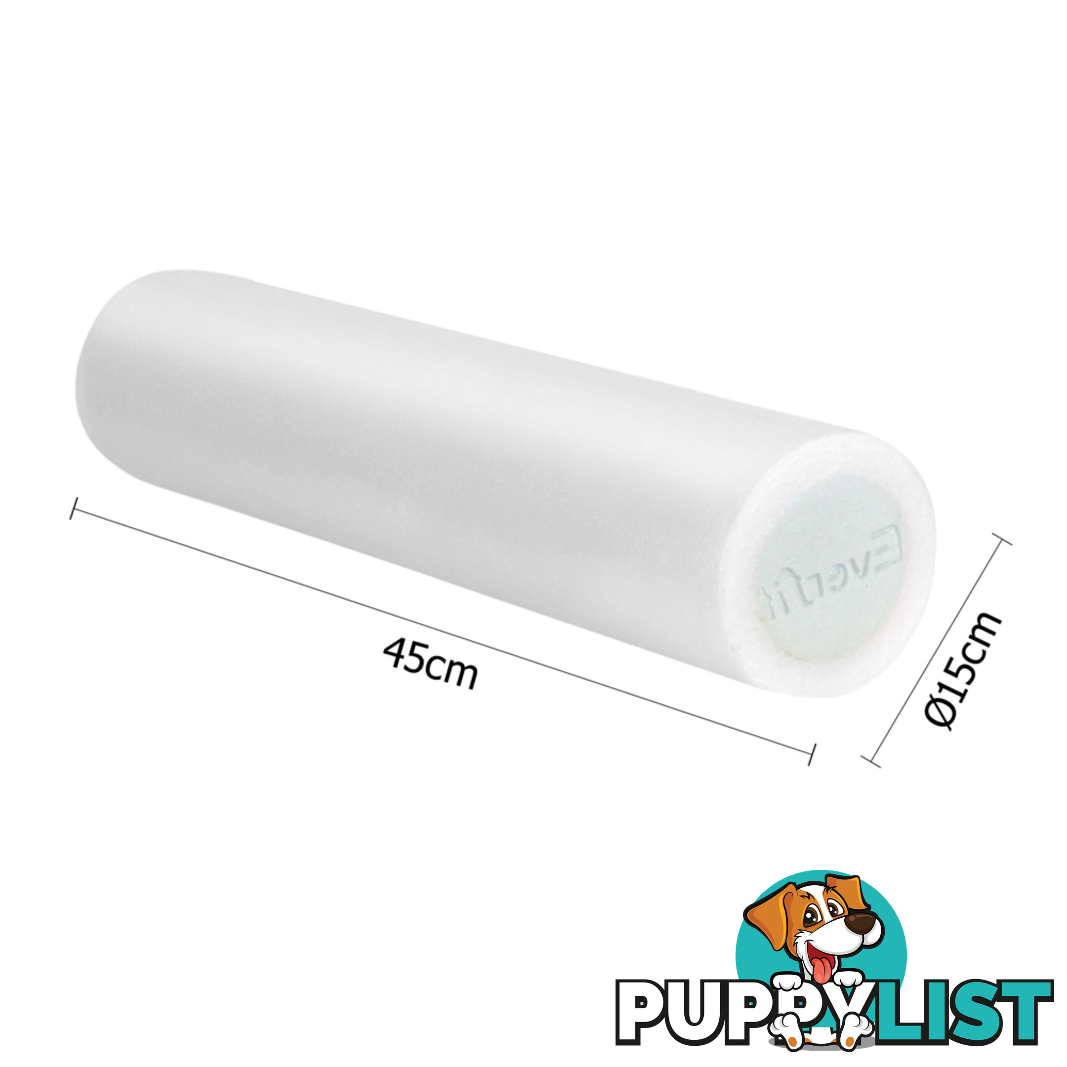 Yoga Gym Pilates EPE Stick Foam Roller White 45 x 15cm