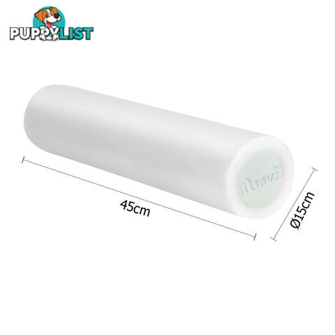 Yoga Gym Pilates EPE Stick Foam Roller White 45 x 15cm