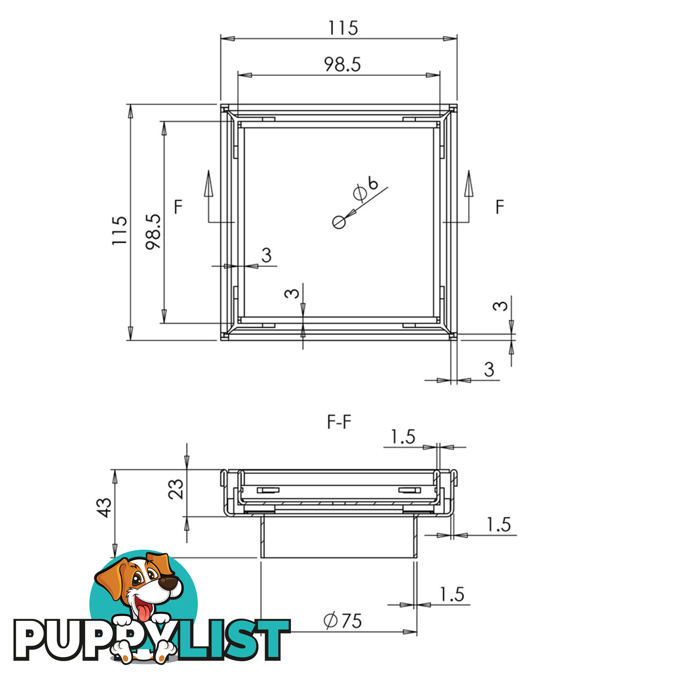 Set of 2 Square Stainless Steel Shower Grate Drain Floor Bathroom 75mm