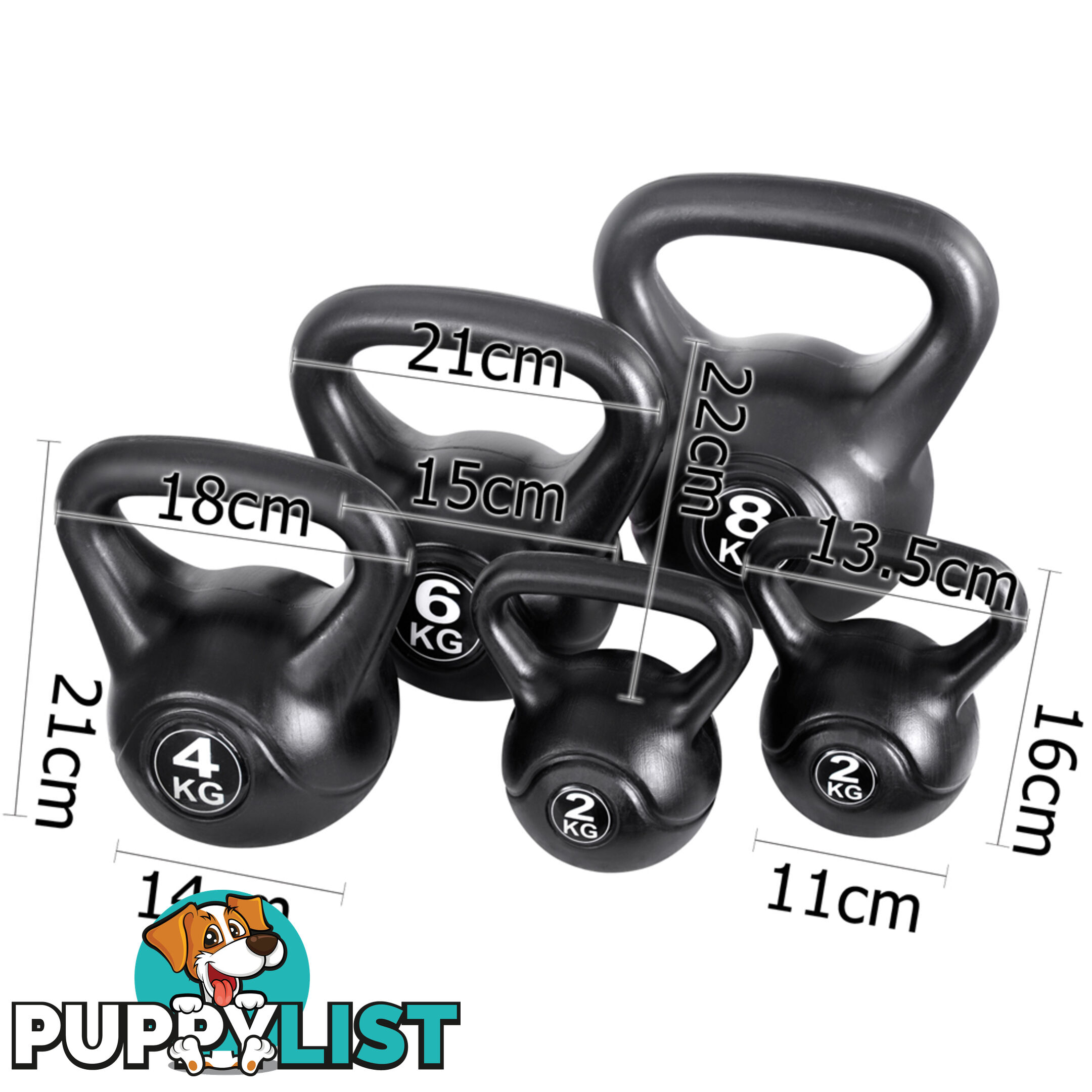 Set of 5 Kettle Bells Fitness Exercise Kit