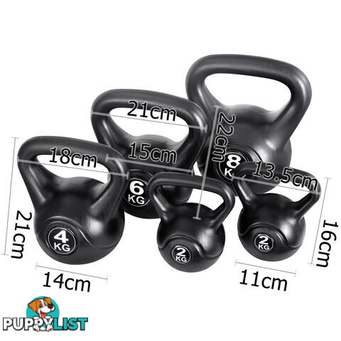 Set of 5 Kettle Bells Fitness Exercise Kit