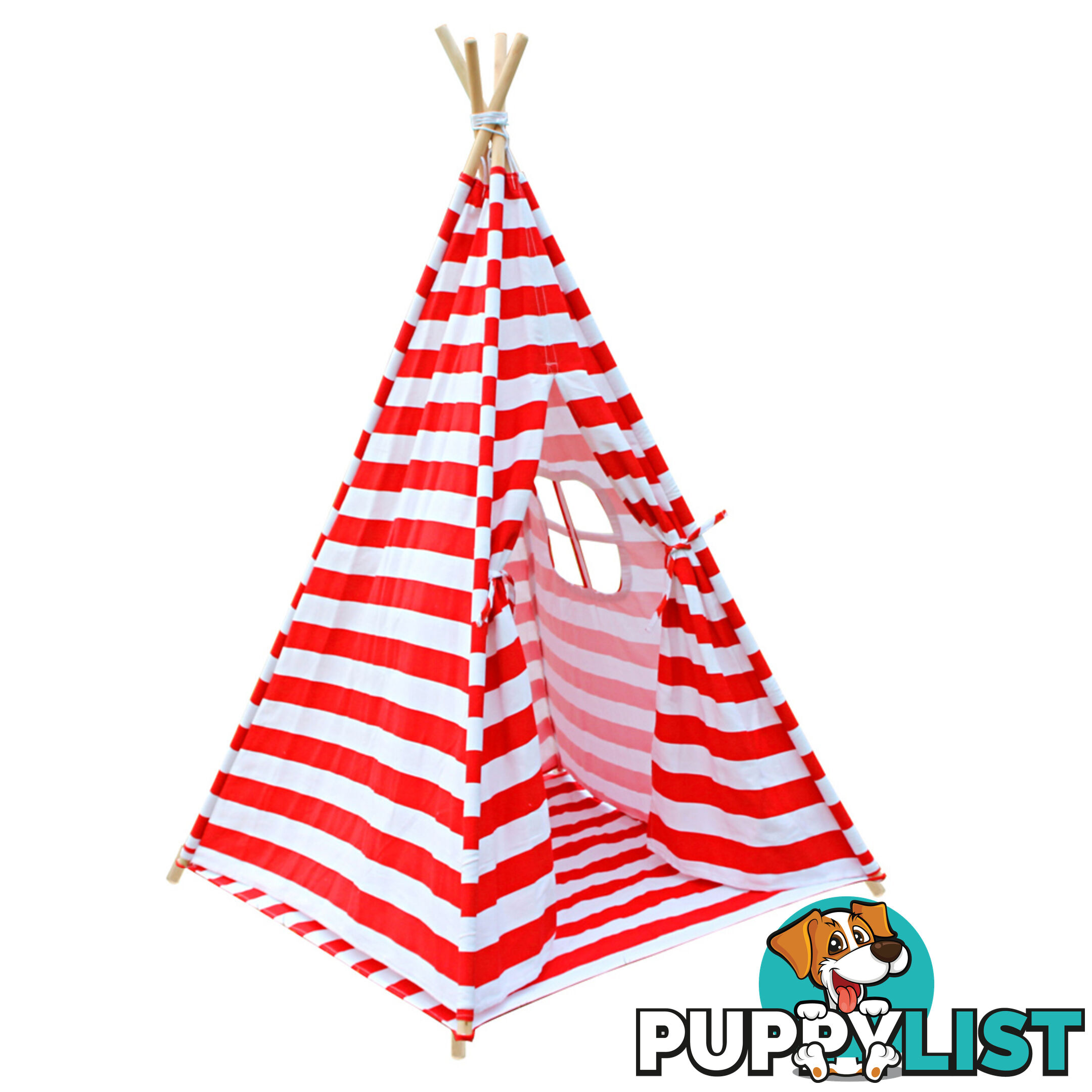 4 Poles Teepee Tent w/ Storage Bag Red