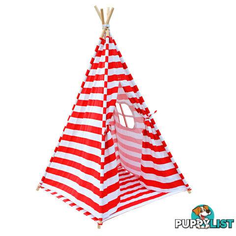 4 Poles Teepee Tent w/ Storage Bag Red