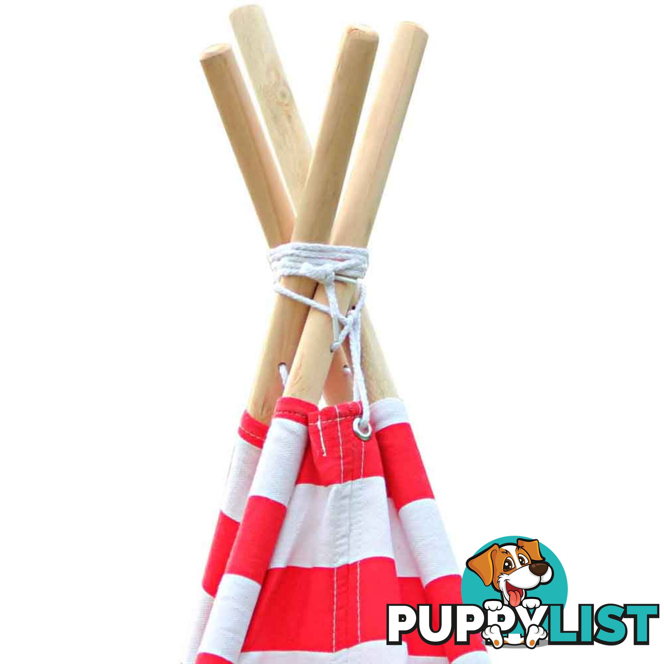 4 Poles Teepee Tent w/ Storage Bag Red