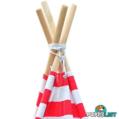 4 Poles Teepee Tent w/ Storage Bag Red