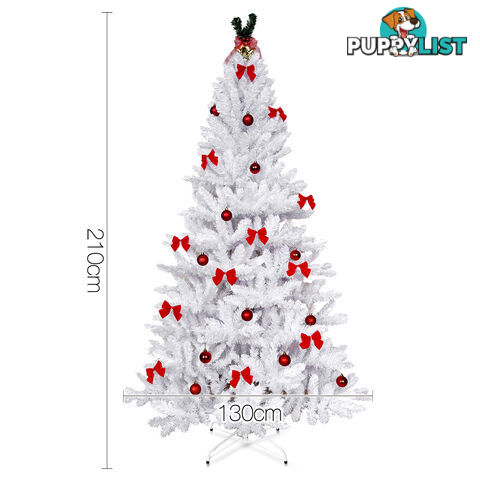 2.1M Christmas Tree With Decorations - White