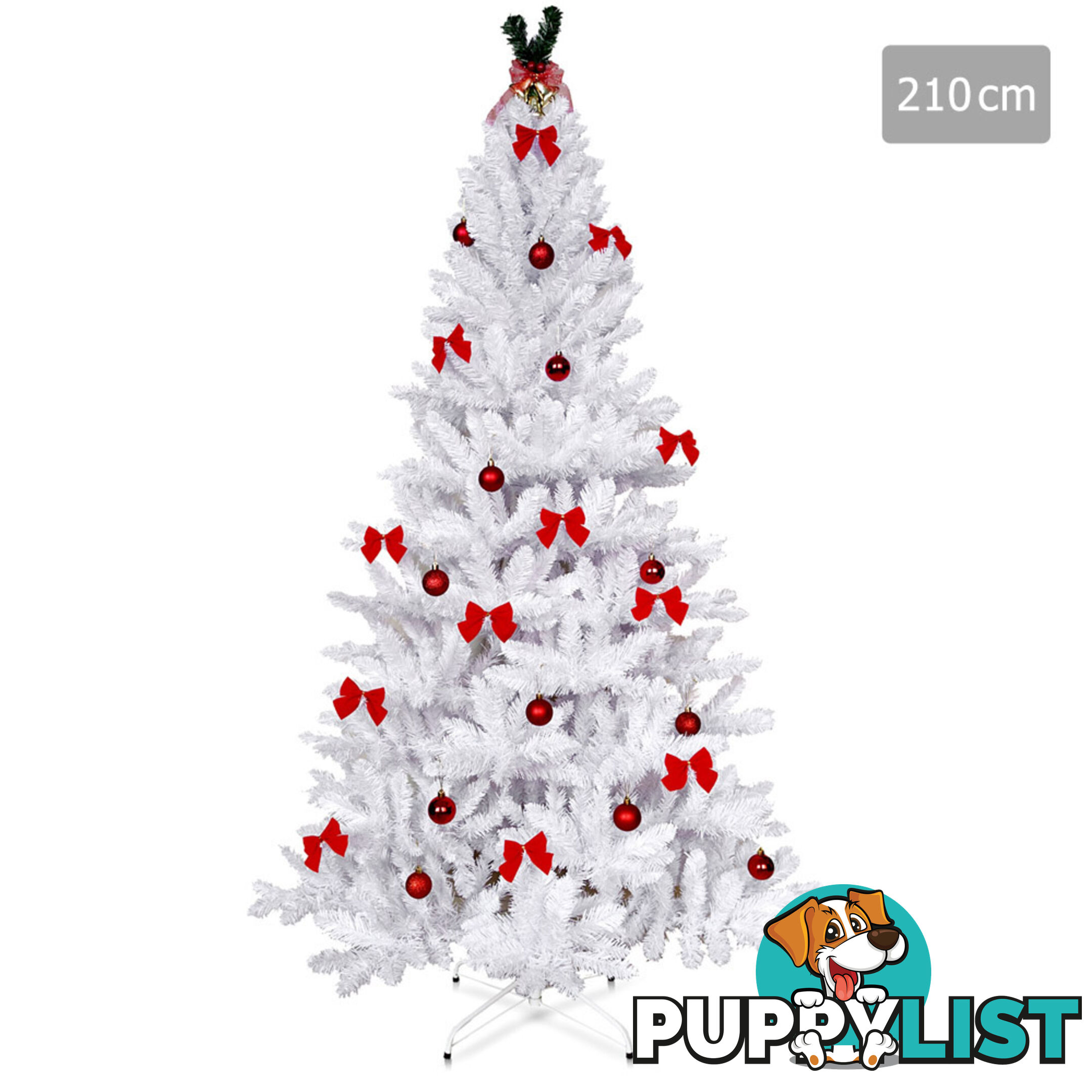 2.1M Christmas Tree With Decorations - White