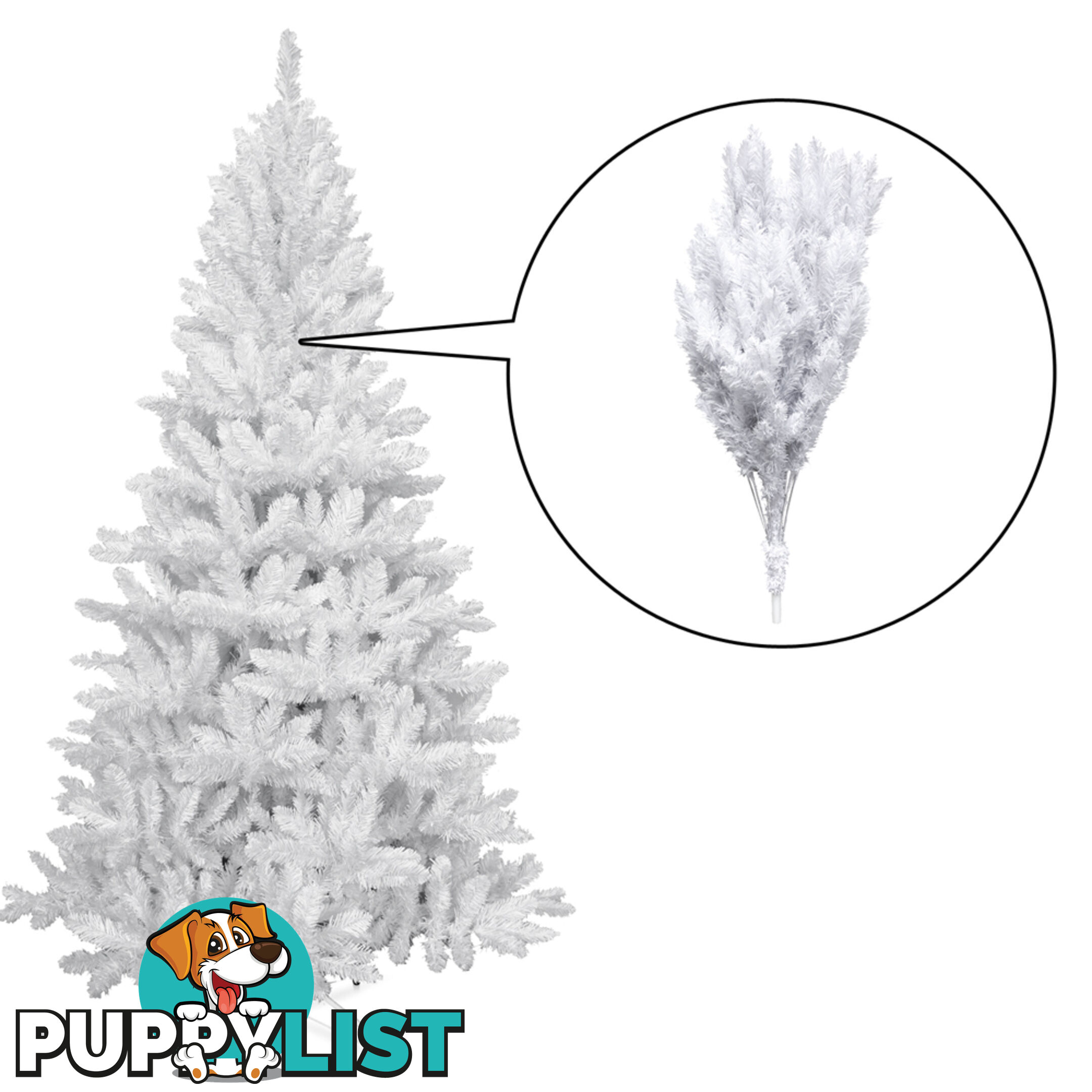 2.1M Christmas Tree With Decorations - White