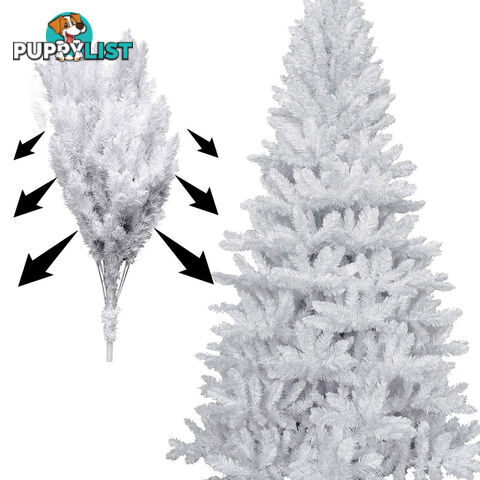 2.1M Christmas Tree With Decorations - White