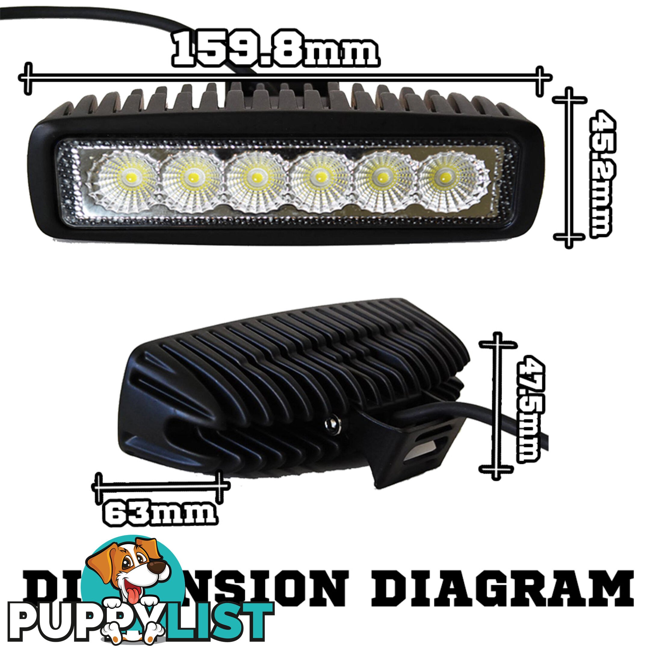 2x 6inch 18W LED Light Bar Driving Work Lamp Flood Truck Offroad UTE 4WD