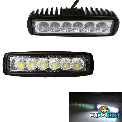 2x 6inch 18W LED Light Bar Driving Work Lamp Flood Truck Offroad UTE 4WD