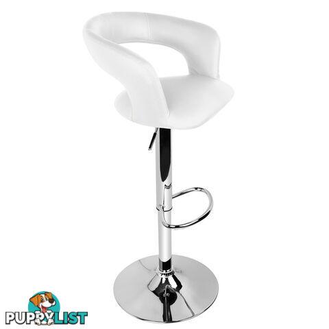 Set of 2 PU Leather Kitchen Bar Stool White