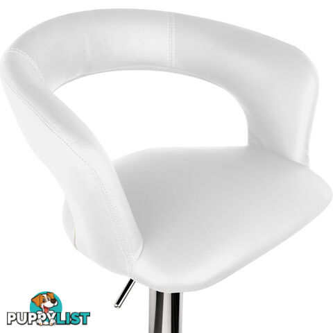 Set of 2 PU Leather Kitchen Bar Stool White