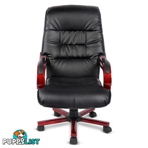 PU Leather & Wood Deluxe Office Chair