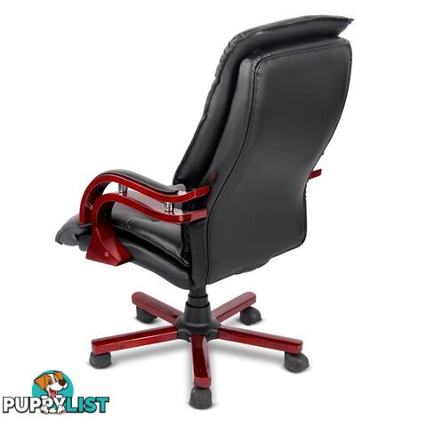 PU Leather & Wood Deluxe Office Chair