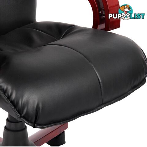 PU Leather & Wood Deluxe Office Chair