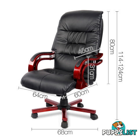 PU Leather & Wood Deluxe Office Chair