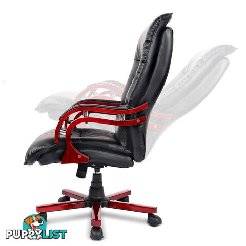 PU Leather & Wood Deluxe Office Chair