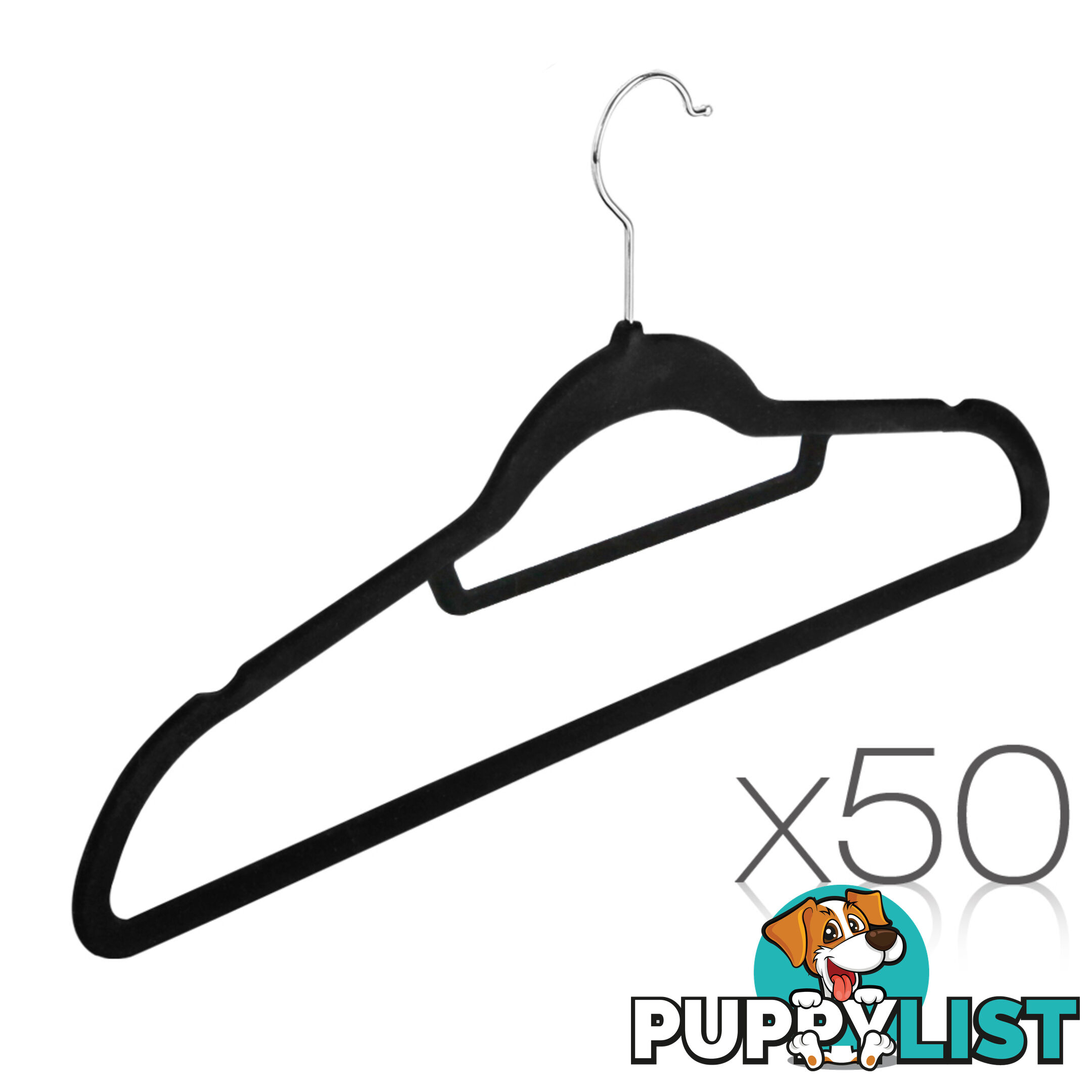 50 Pack Velvet Hangers with Tie Bar