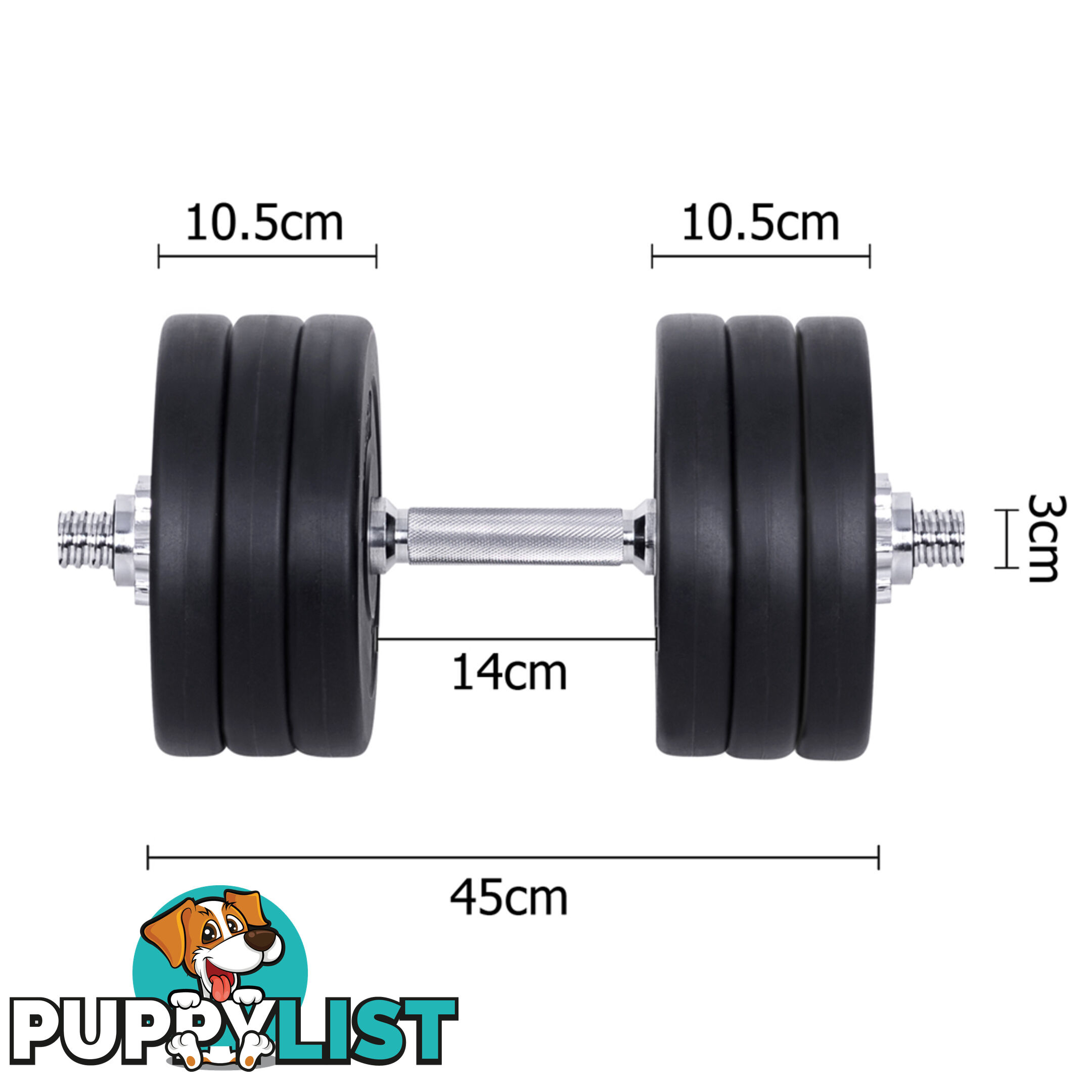 35kg Fitness Gym Exercise Dumbbell Set