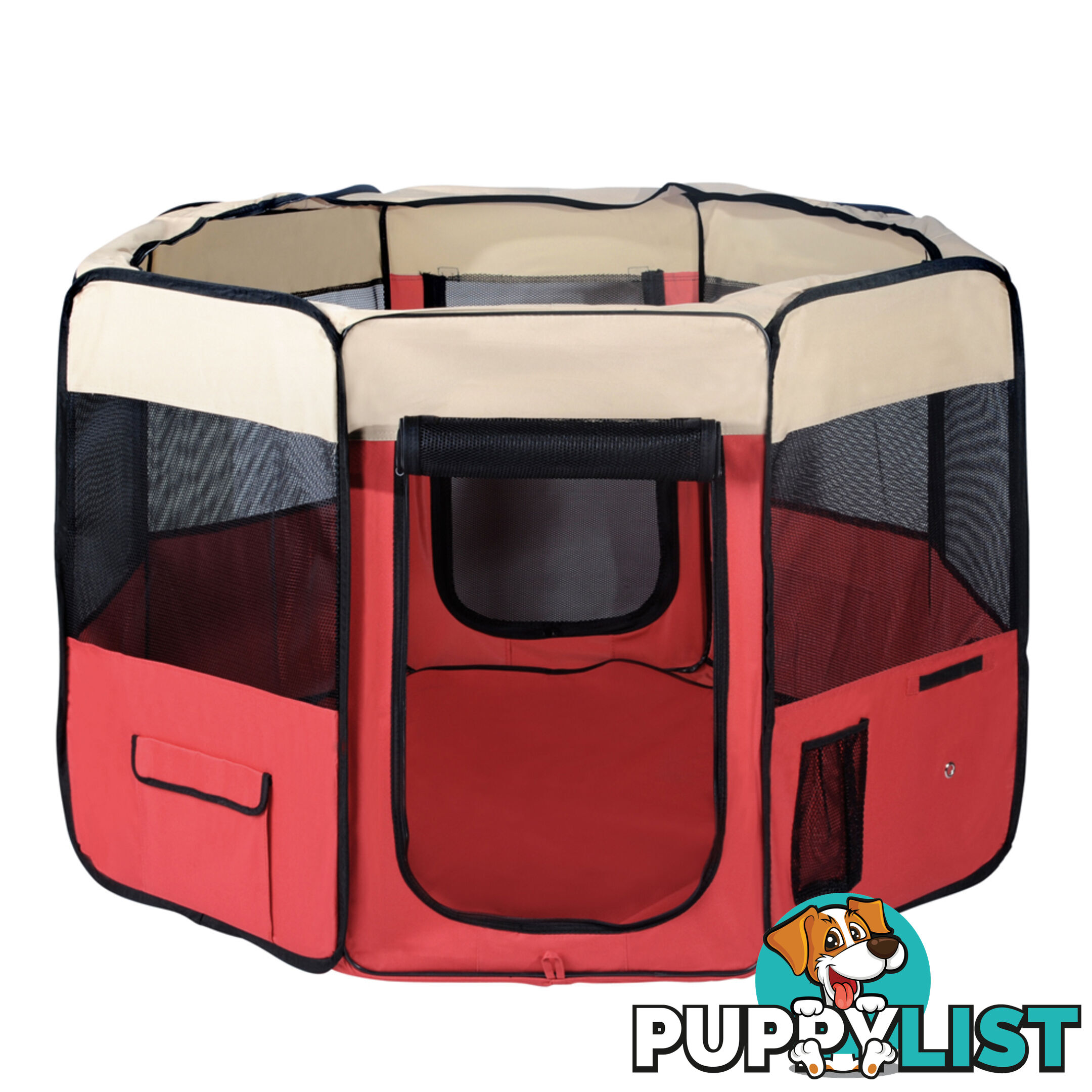 Pet Dog Puppy Cat Exercise Playpen Crate Cage Tent Red