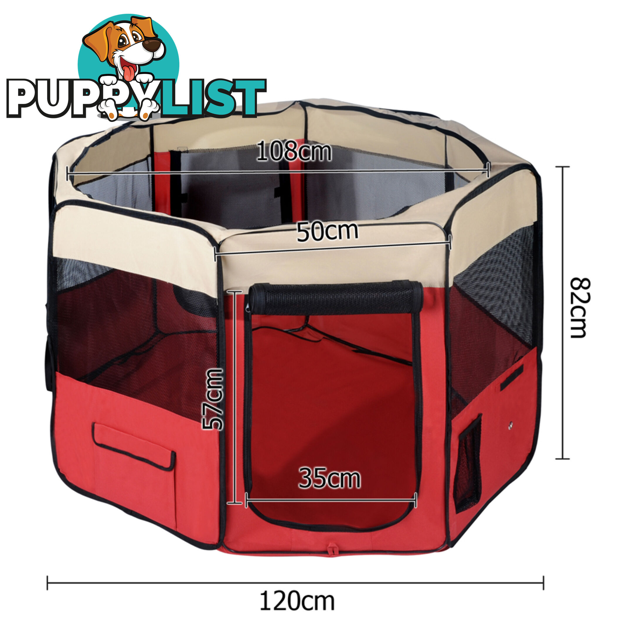 Pet Dog Puppy Cat Exercise Playpen Crate Cage Tent Red