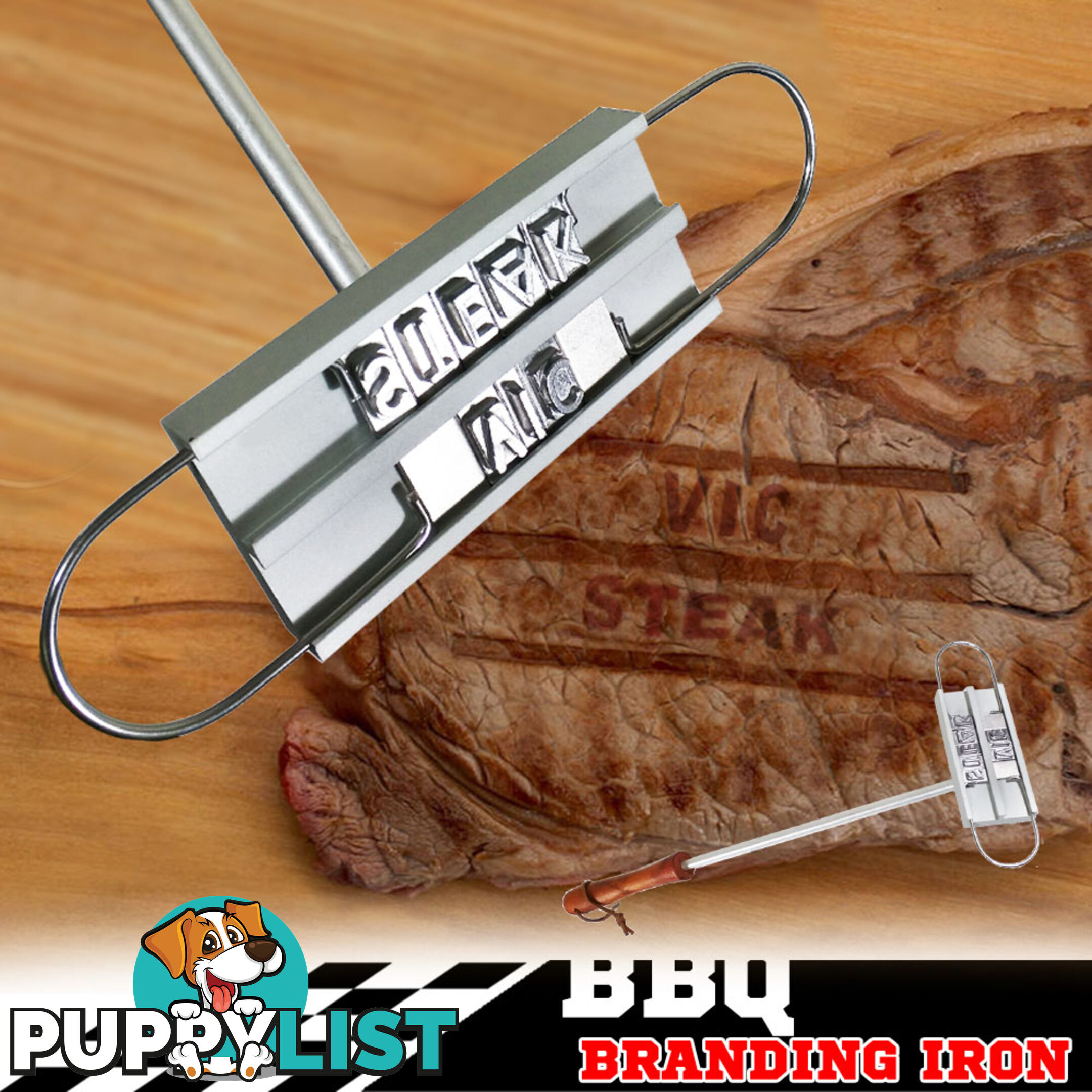 BBQ Branding Iron Changeable Letters Grilling Restaurant Kitchen Steak Tools