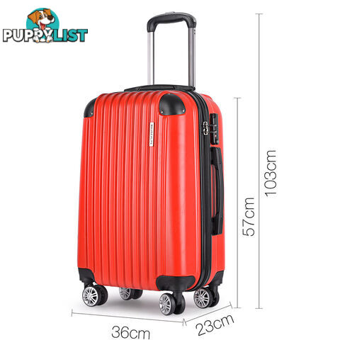 Set of 2 Hard Shell Travel Luggage with TSA Lock - Red