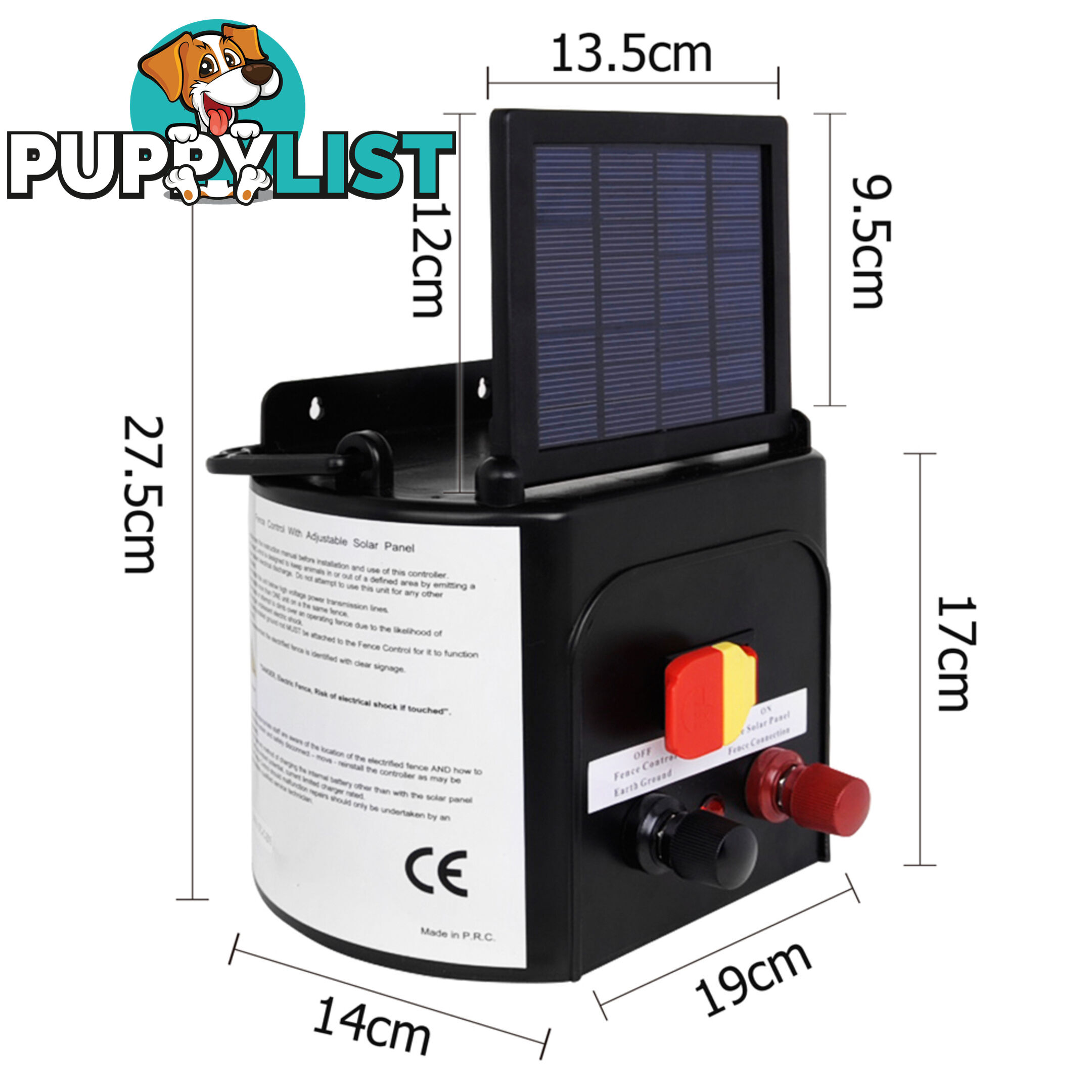 5km Solar Power Electric Fence Energiser Charger