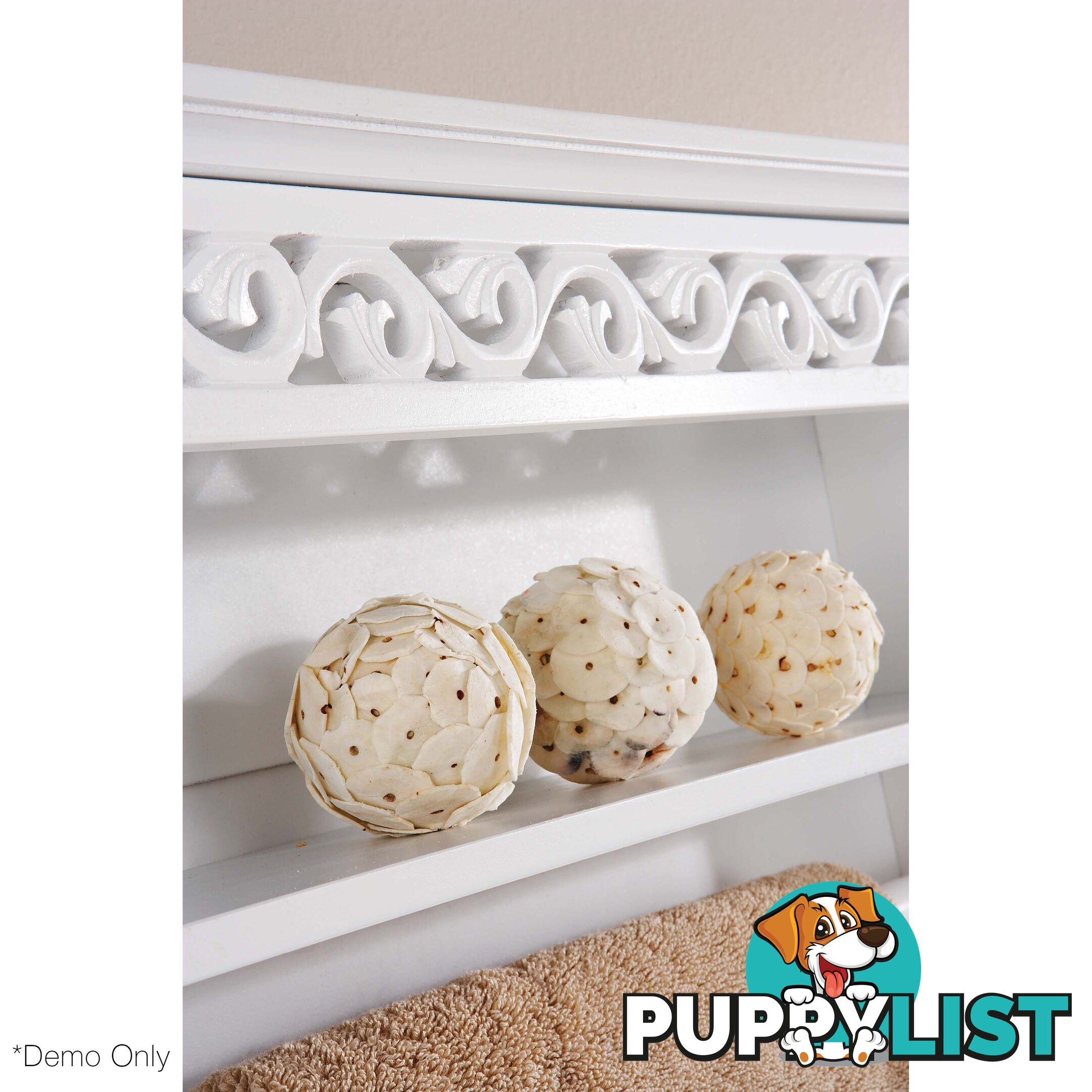 Lure Towel Rail with Shelf in WHITE