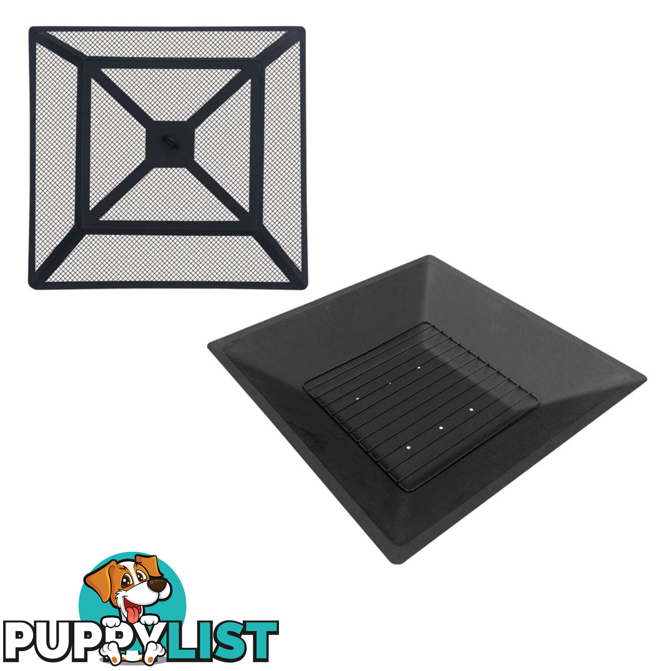 Outdoor Fire Pit BBQ Table Grill Fireplace Stone Pattern