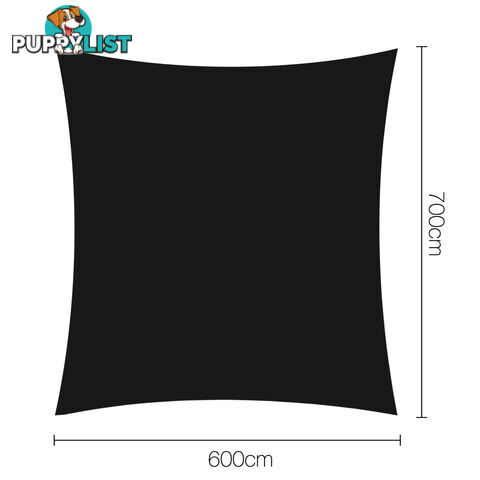 Heavy Duty 280GSM Shade Sail Canopy 6 x 7 M Black