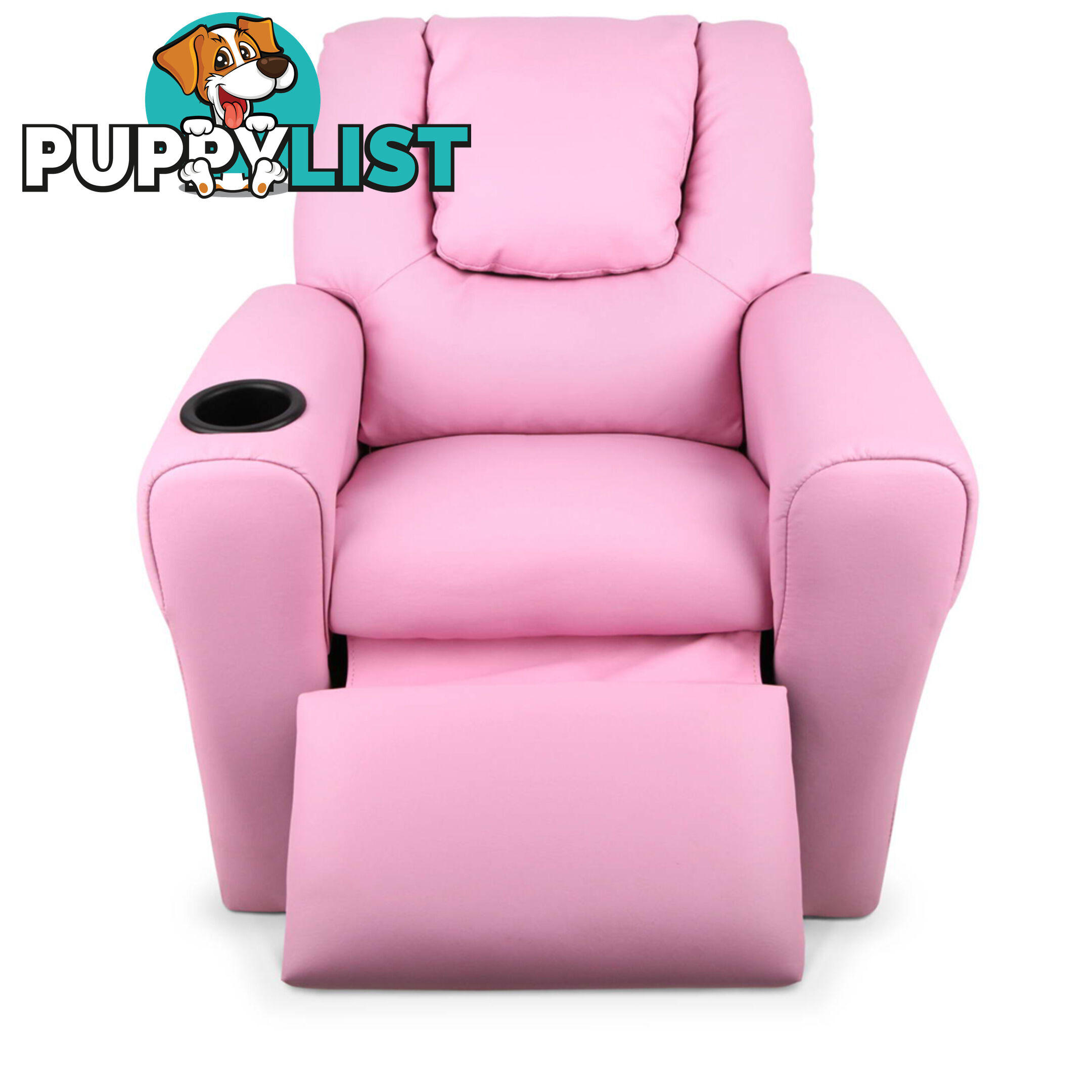 Kids Padded PU Leather Recliner Chair  - Pink