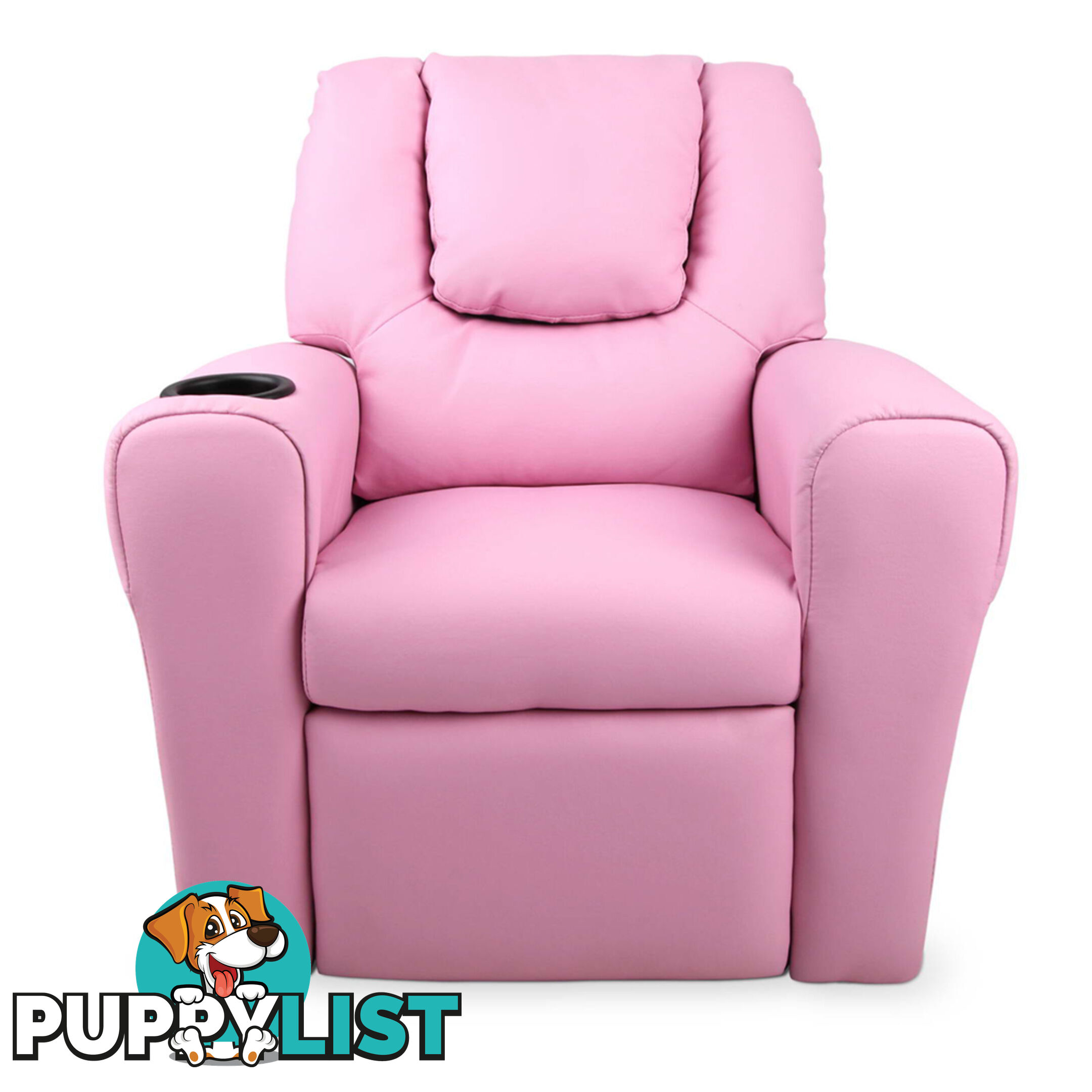 Kids Padded PU Leather Recliner Chair  - Pink