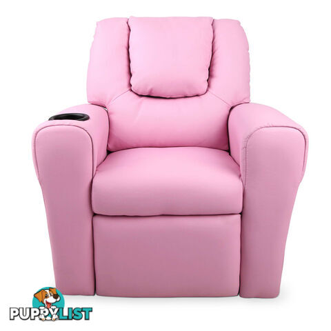 Kids Padded PU Leather Recliner Chair  - Pink