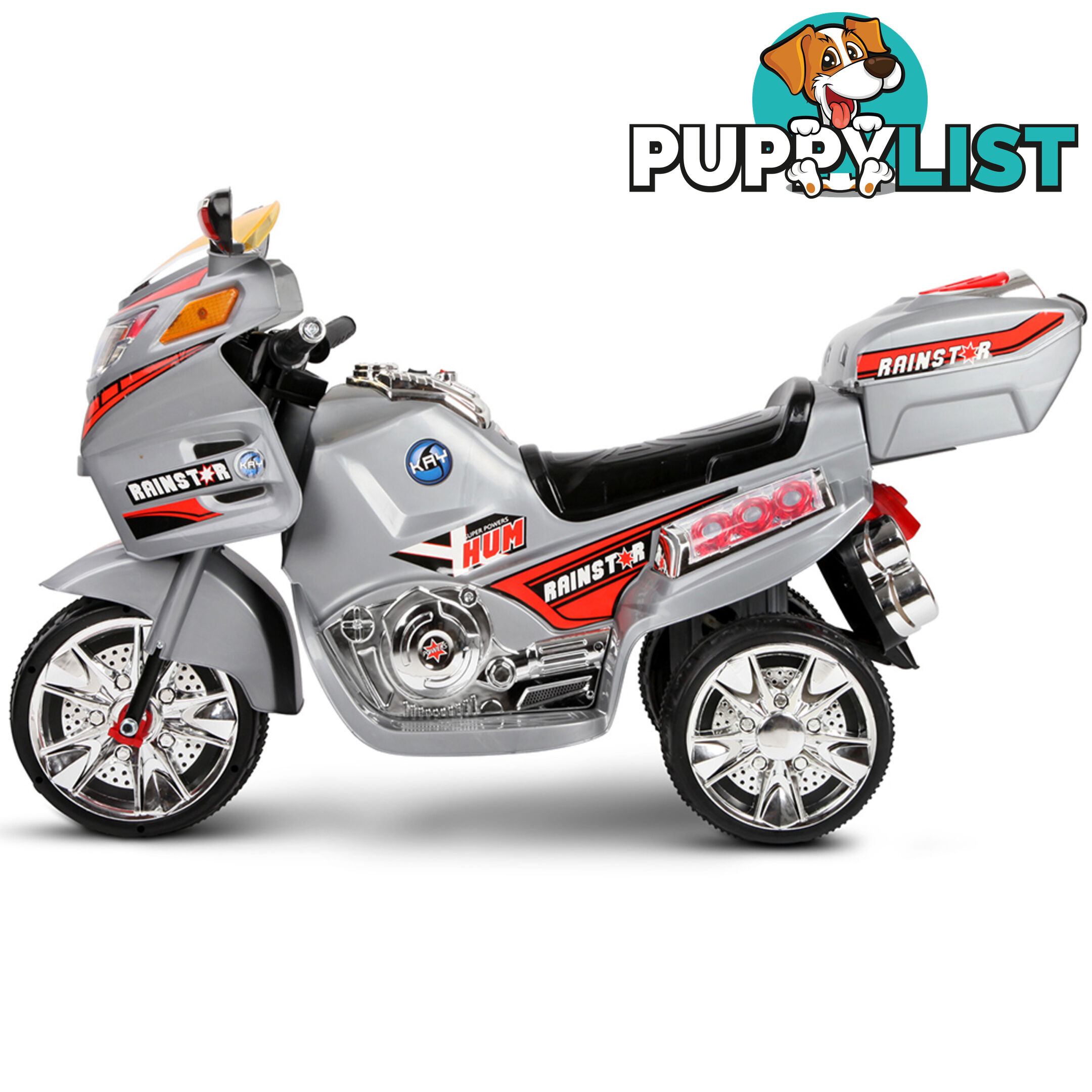 Kids Ride on Motorbike Silver Red