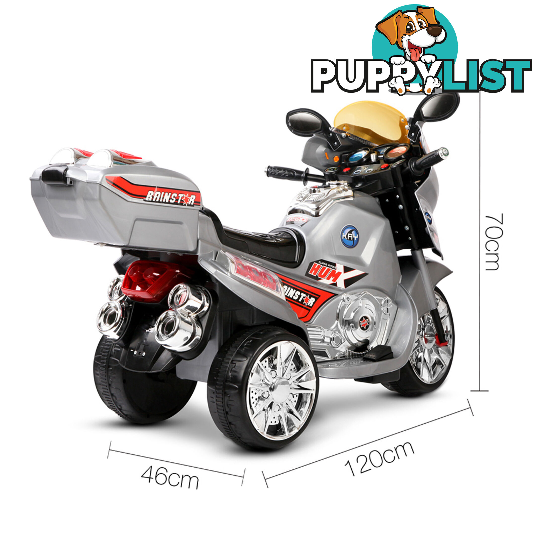 Kids Ride on Motorbike Silver Red