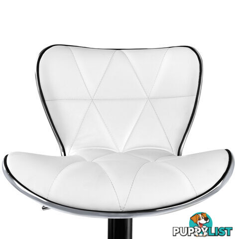 Set of 2 PU Leather Kitchen Bar Stool White