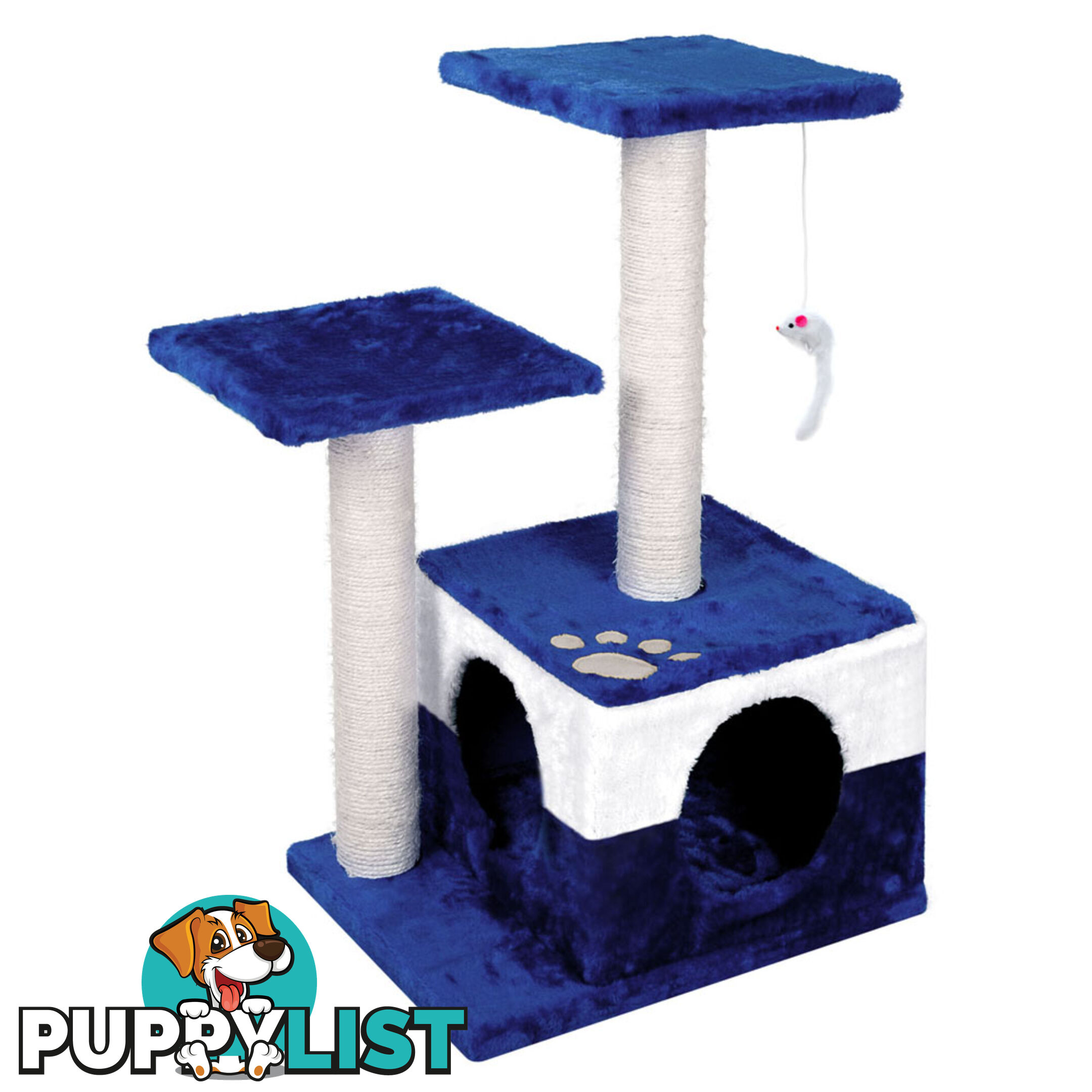 Cat Scratching Poles Post Furniture Tree House Blue