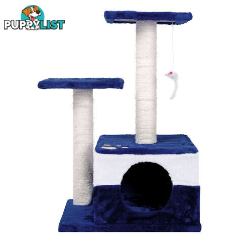 Cat Scratching Poles Post Furniture Tree House Blue