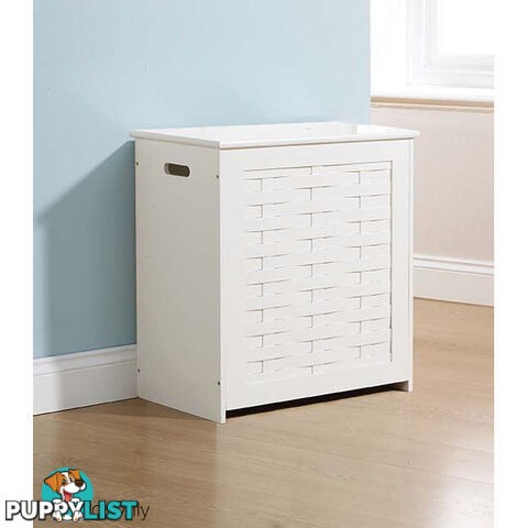 Weave Floor Hamper in WHITE