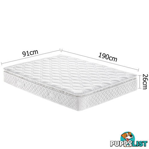 Latex Pillow Top Pocket Spring Mattress Single