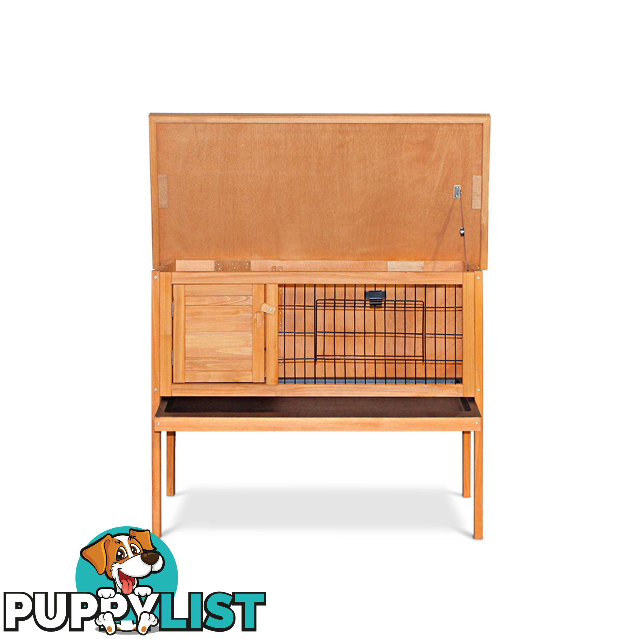 Rabbit Hutch with Hinged Lid