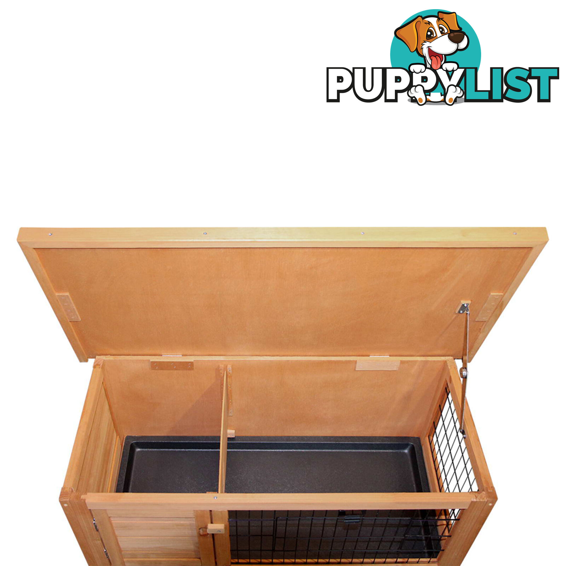 Rabbit Hutch with Hinged Lid