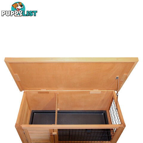 Rabbit Hutch with Hinged Lid