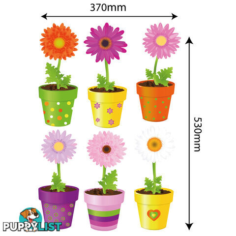 Large Size Flower Pot Wall Stickers - Totally Movable