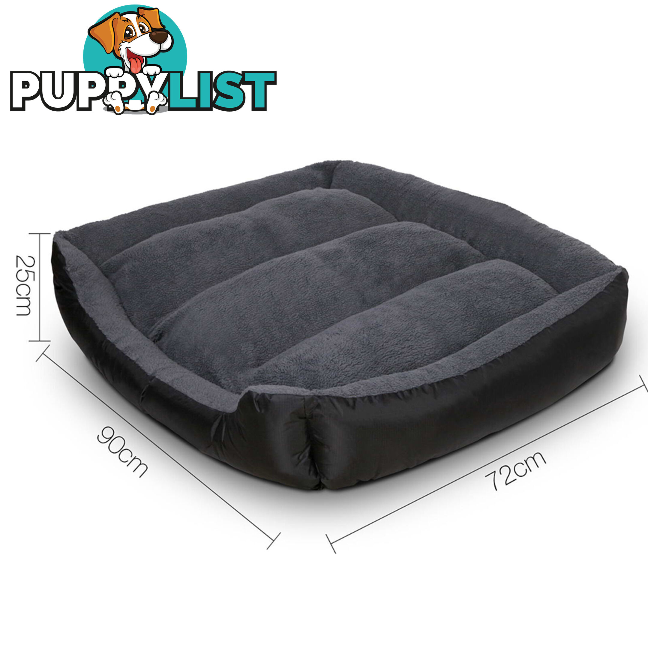 Waterproof Fleece Lined Dog Bed - Large