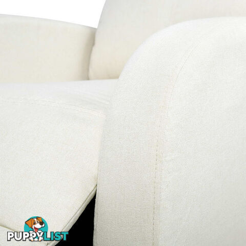 Linen Fabric Armchair Recliner - Beige